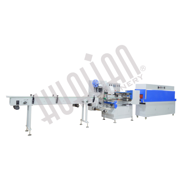 Горизонтальная упаковочная машина DXDZ-590B/180 (3 servo, ПОФ, лент - 200 mm, bag L 150-1000 mm, bag W 30-180 mm, H 30-105 mm) Hualian - Купить с доставкой по всему Казахстану