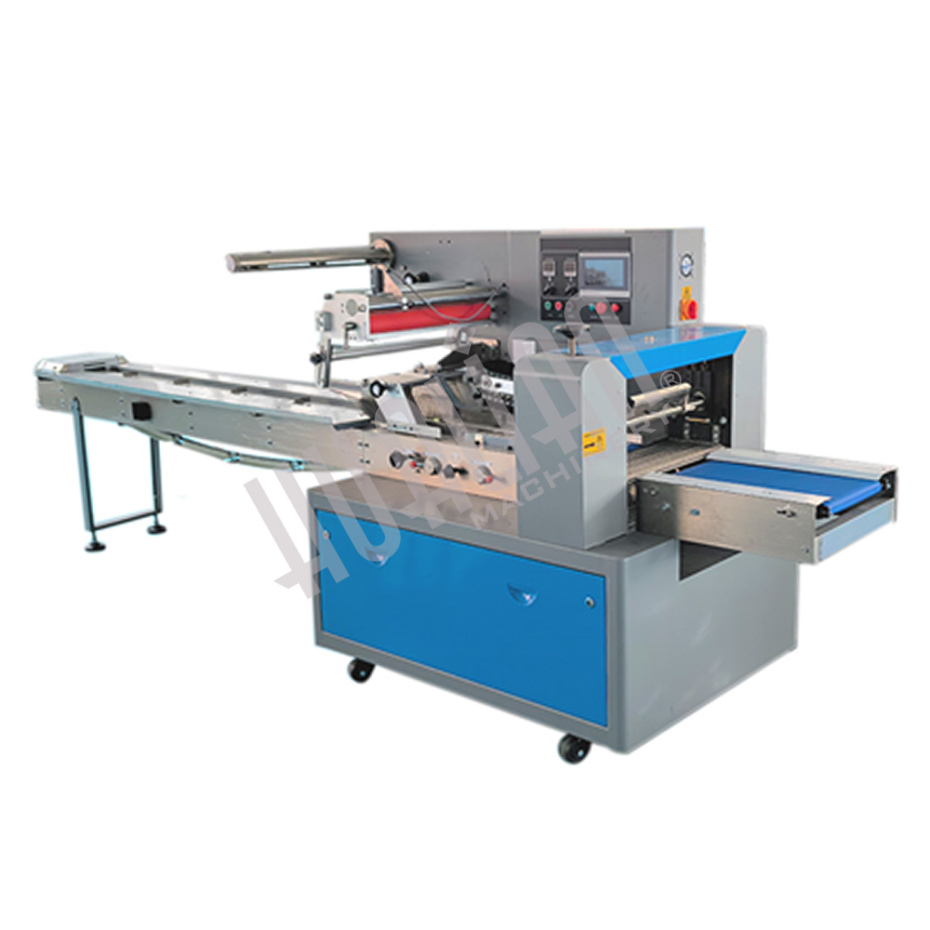 Горизонтальная упаковочная машина DXDZ-600D (3 servo, рег. форм. 100-250 мм, min bag L 150, S 450, H 120, трансп.попереч.запайки) Hualian - Купить с доставкой по всему Казахстану