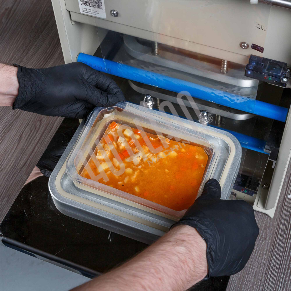 Полуавтоматический запайщик лотков HL-95B (187х137 мм) (фигурная матрица) Hualian - Купить с доставкой по всему Казахстану