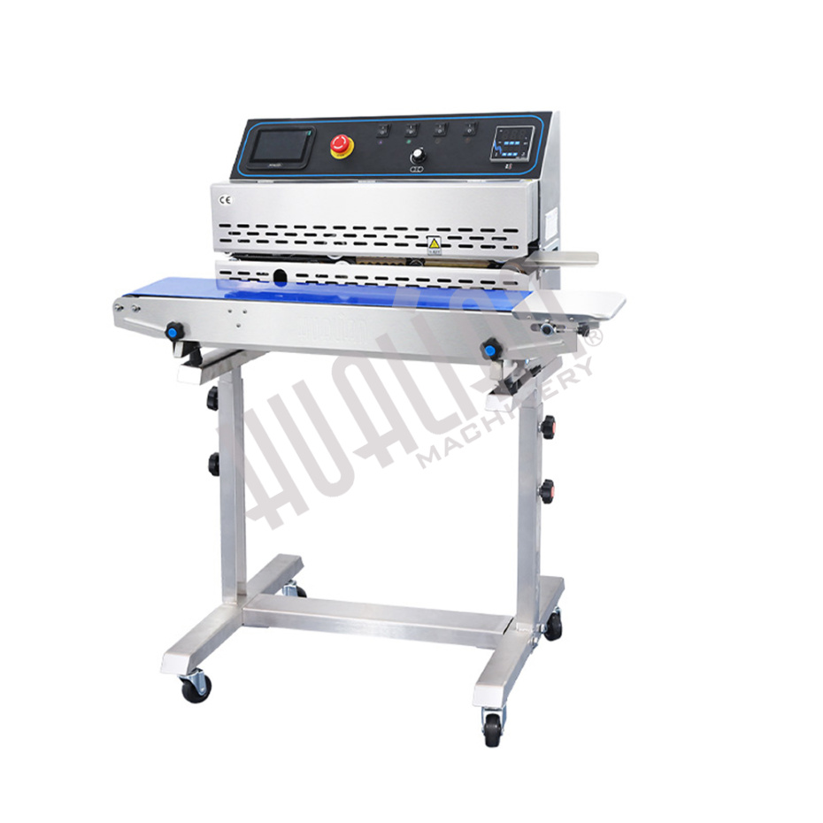 Горизонтальный конвейерный роликовый запайщик FRP-810III (на консоли, каплеструйный принтер) Hualian - Купить с доставкой по всему Казахстану