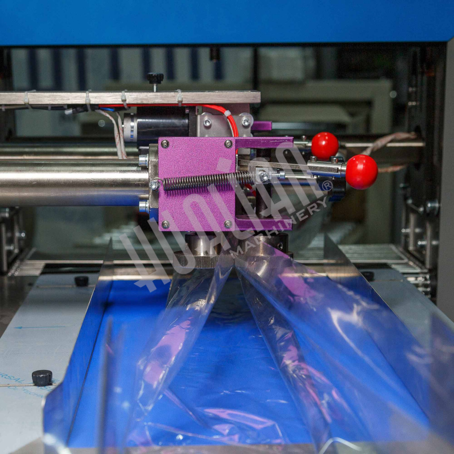 Горизонтальная упаковочная машина DXDZ-600XD (лент. 250 мм, рег.форм., S 400, L 180-500, H-120, трансп.попереч.запайки) Hualian - Купить с доставкой по всему Казахстану