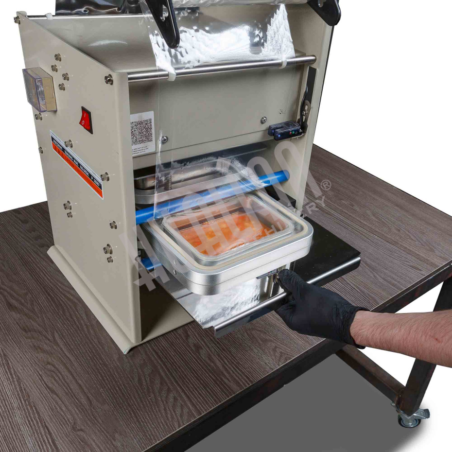 Полуавтоматический запайщик лотков HL-95B (187х137 мм) (фигурная матрица) Hualian - Купить с доставкой по всему Казахстану