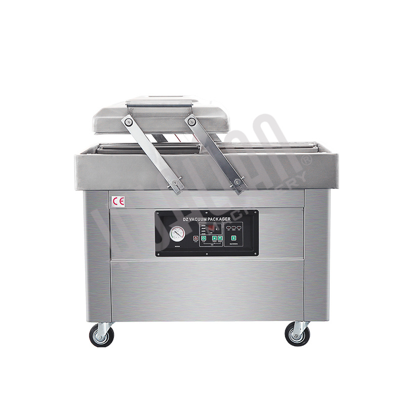 Напольная двухкамерная вакуум-упаковочная машина DZ-400/2SB SS (нерж.)