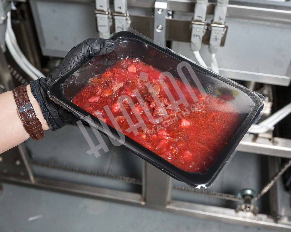 Автоматический запайщик лотков с функцией вакуумной газации HVT-450A/2 V2 (нерж., лоток 187*137) Hualian - Купить с доставкой по всему Казахстану