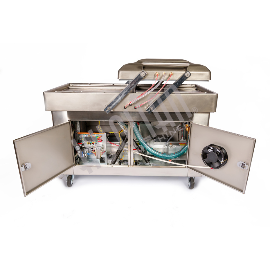 Напольная двухкамерная вакуум-упаковочная машина DZQ-500/2SB SS (нерж., газ) Hualian - Купить с доставкой по всему Казахстану