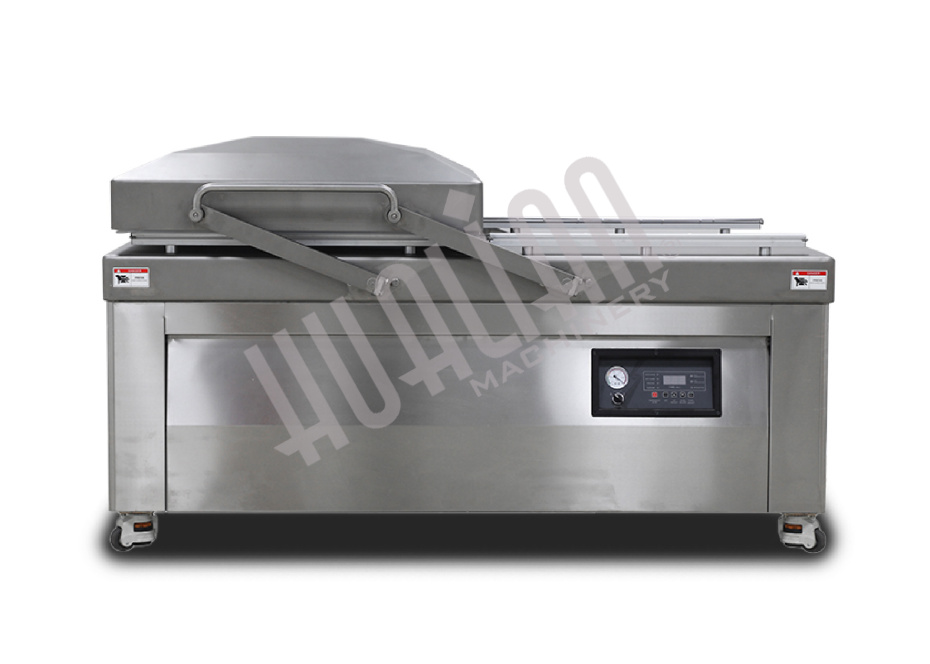 Напольная двухкамерная вакуум-упаковочная машина HVC-720S/2B-G SS (нерж., газ, электр. панель, 380В)  Hualian - Купить с доставкой по всему Казахстану