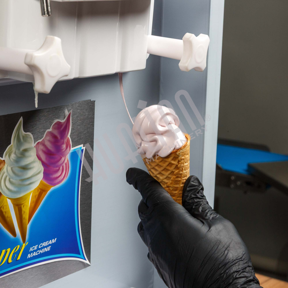 Фризер для мягкого мороженого HIM-03 с функцией ночного хранения и помпой (3 рожка) Hualian - Купить с доставкой по всему Казахстану