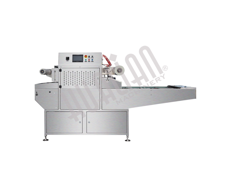 Автоматический конвейерный запайщик лотков с функцией вакуумизации и газации HVT-450A/4 V2 (210*148 нерж., скин, дв. ст. 100м3/ч) Hualian - Купить с доставкой по всему Казахстану