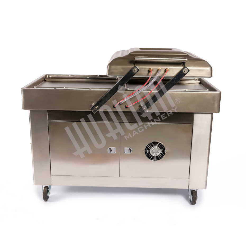 Напольная двухкамерная вакуум-упаковочная машина DZQ-500/2SB SS (нерж., газ) Hualian - Купить с доставкой по всему Казахстану