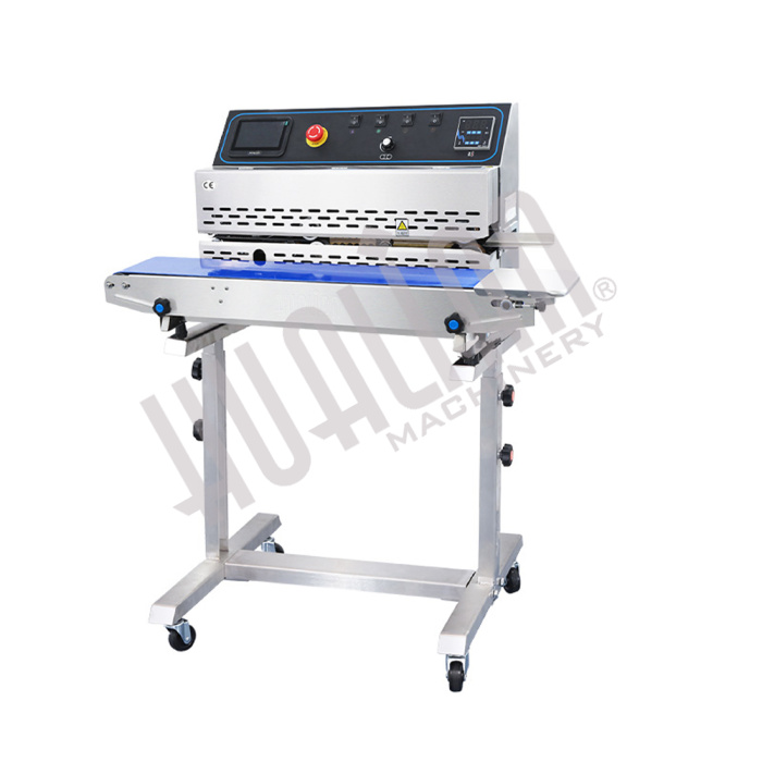 Горизонтальный конвейерный роликовый запайщик FRP-810III (на консоли, каплеструйный принтер) Hualian - Купить с доставкой по всему Казахстану