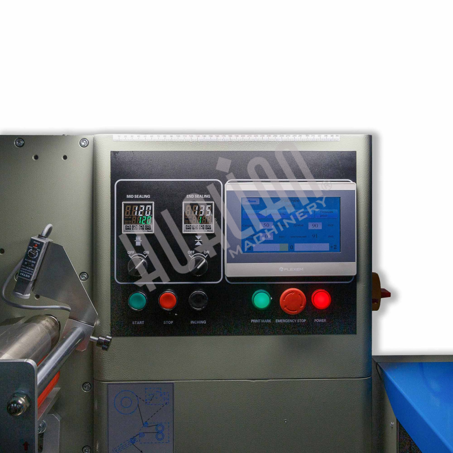 Автоматическая горизонтальная упаковочная машина DXDZ-250B (3 servo, рег. форм., min bag L 65, S 200, H 40, 2-х позиц. нож) Hualian - Купить с доставкой по всему Казахстану