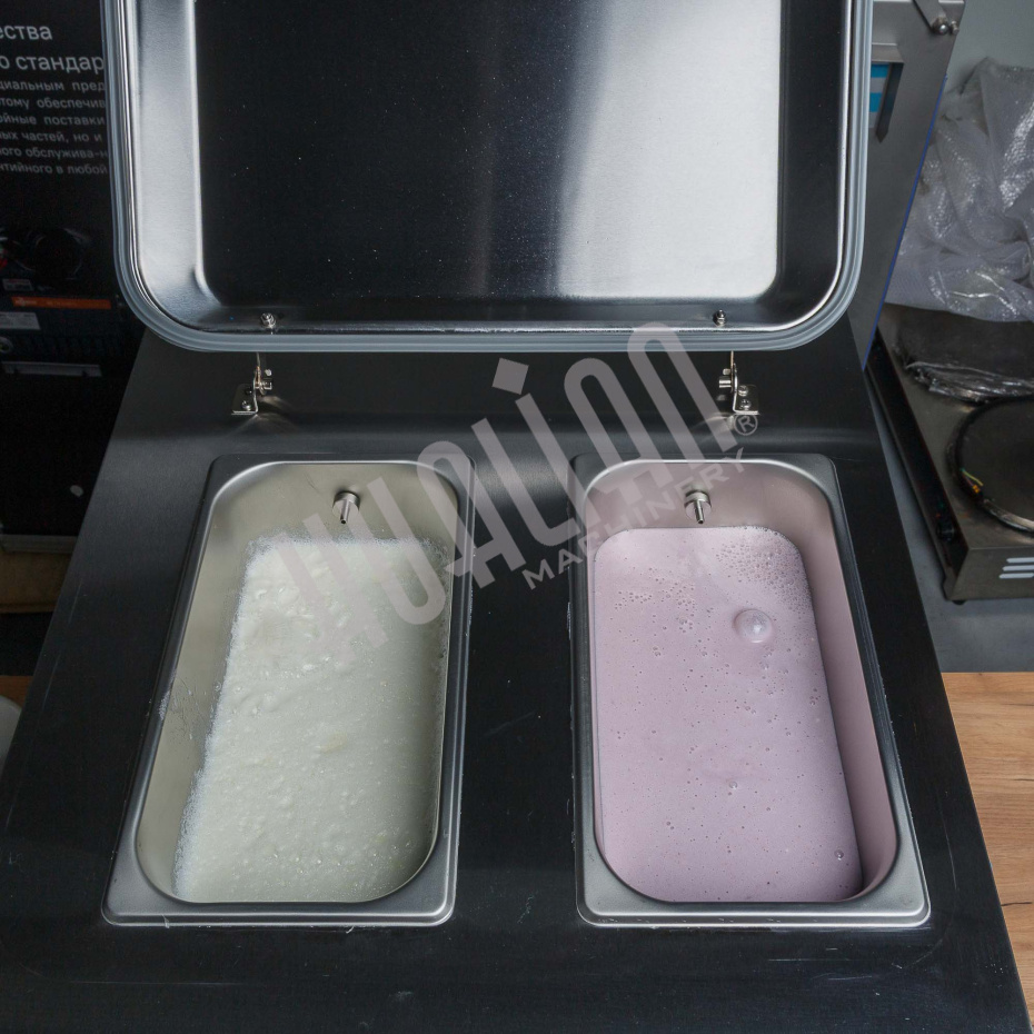 Фризер для мягкого мороженого HIM-03 с функцией ночного хранения и помпой (3 рожка) Hualian - Купить с доставкой по всему Казахстану