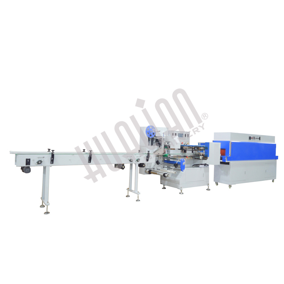 Горизонтальная упаковочная машина DXDZ-590B/180 (3 servo, ПОФ, лент - 200 mm, bag L 150-1000 mm, bag W 30-180 mm, H 30-105 mm) Hualian - Купить с доставкой по всему Казахстану