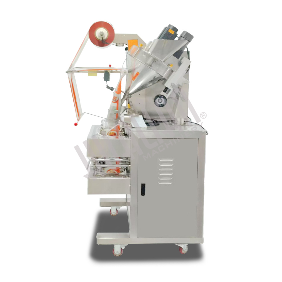 Автоматическая фасовочно-упаковочная машина DXDF-320RH-E (нерж., 4-х шовн. пакет, 15-100 мл, W пленки 240 мм, насечка, зубч. нож) Hualian - Купить с доставкой по всему Казахстану